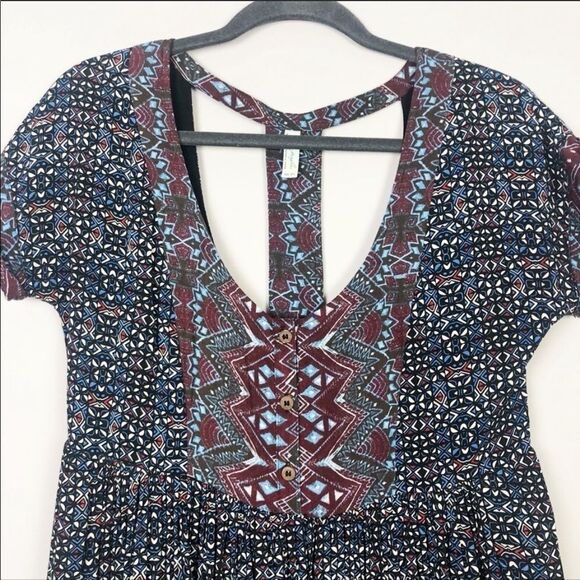 FREE PEOPLE | Boho Dress Tunic Cutout Back X-Small - Picture 5 of 10